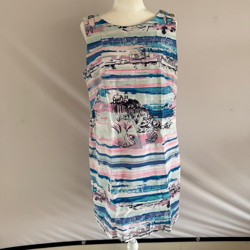 Talbots Coastal dress sleeveless Size 14 Beach, vacation, midi